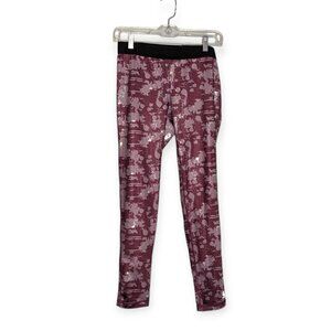 Soffe Low Rise Full Length Maroon & Silver Leggings Size Large (Juniors)